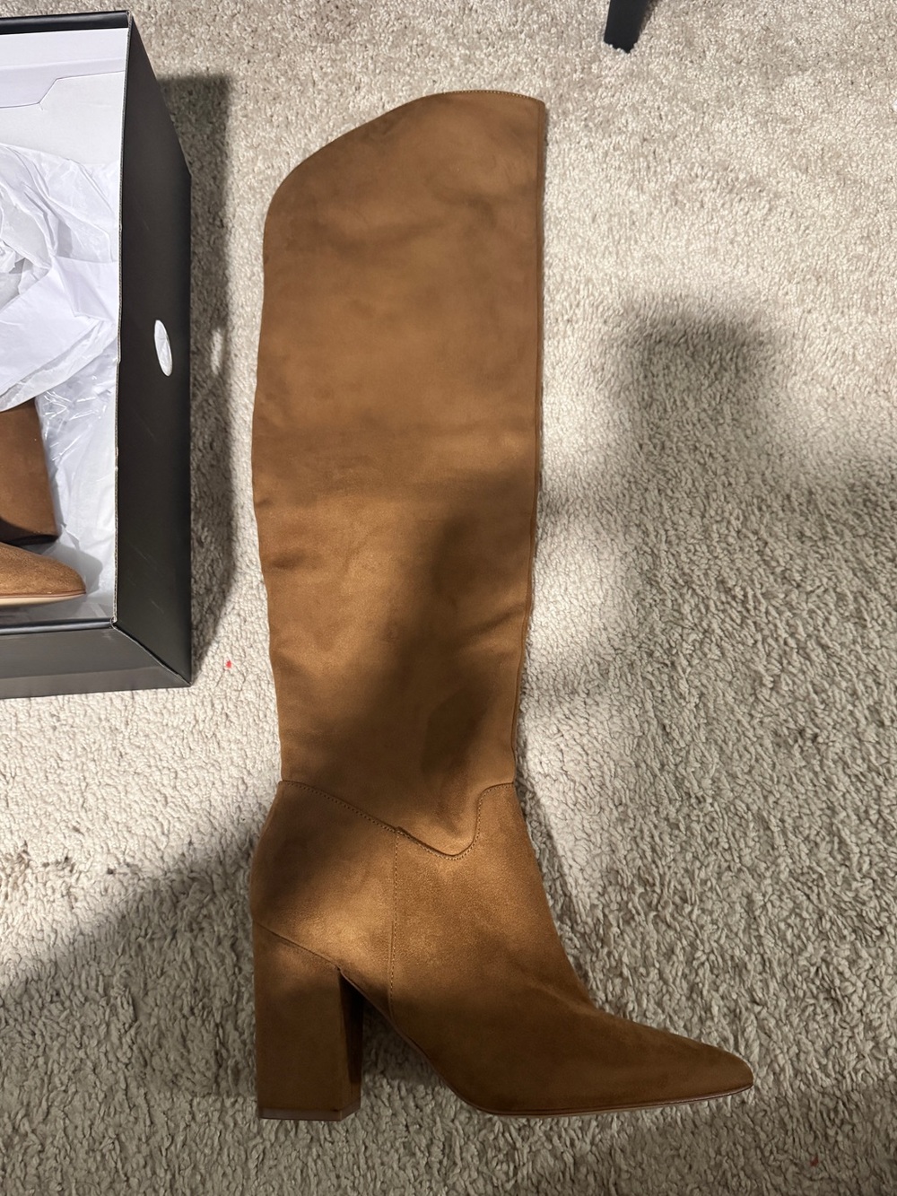 Nine West Tall Pointed-Toe Block Heel Over-the-Knee Boots - Brown